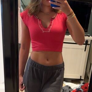 Women's Pink Crop Top